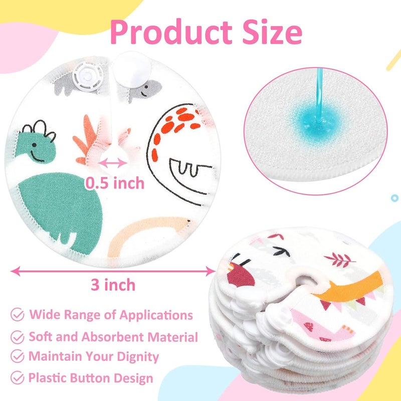 Threlaco 48 Pcs Gtube Button Covers Feeding Tube Pads Holder Abdominal Reusable Accessories Peg Tube Soft Absorbent Breast Feeding Pads Breastfeeding Support Nursing Care Stay Dry - Image 2